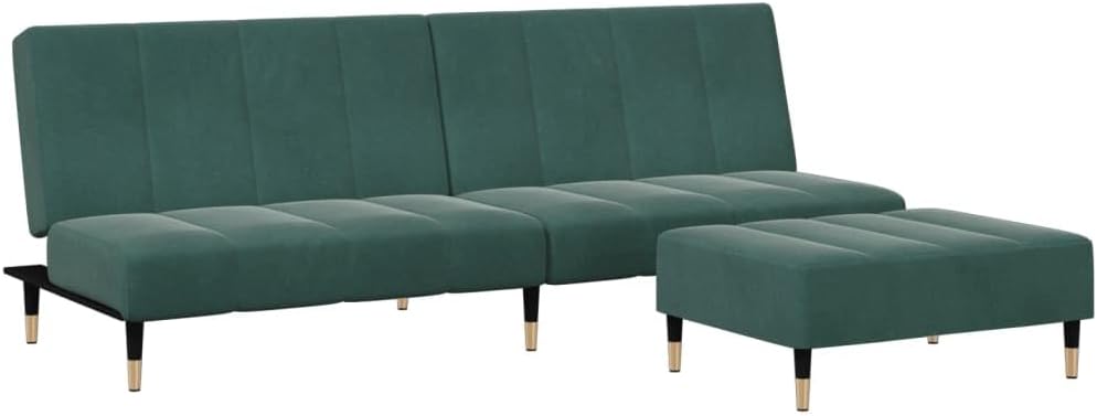 Sofa Bed Dark Green Velvet (100% Polyester) Living Room Furniture
