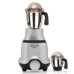 MasterClass Sanyo BUTSLVMGF21 1000-Watt Mixer Grinder with 2 Jars (1 Wet Jar and 1 Chutney Jar) - Silver Make In India