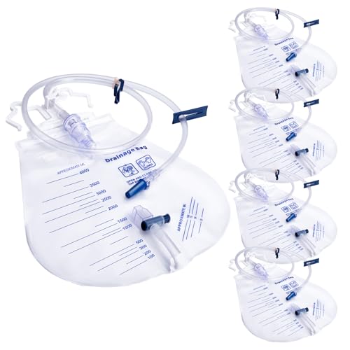 Ehoycq 5 Pack 4000ml Sterile Urinary Drainage Bag, Catheter