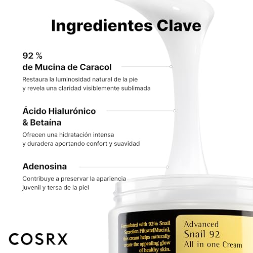 Miniatura 5 de Cosrx Advanced Snail 92 All In One Cream, 100g, Anti Manchas Y Antiarrugas, Crema Hidratante De Dia Y Noche