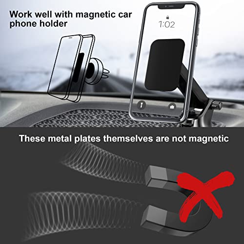 Rouclo 4 stuks metalen platen, metalen plaatjes, zelfklevende set met 3M-lijm voor magneet, mobiele telefoonhouder voor auto, zeer dunne metalen platen voor mobiele telefoon en tablet, zwart - Afbeelding 3