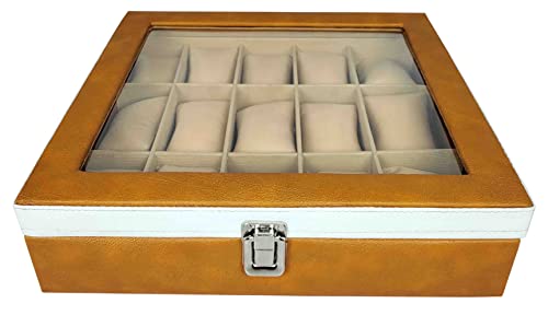 ADEENA Watch Case Box (Organizer) Holder for Men and Women in Royal Color’s with Mix Slots Watch Box Style