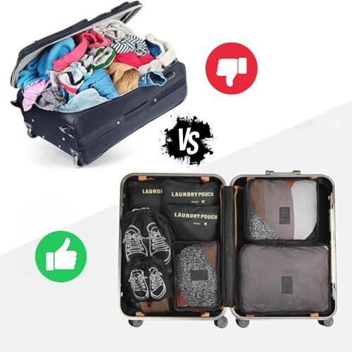 Kit Organizador de Malas para Viagem 6 Peças Conjunto Organizador Completo Bolsas Necessaire Sapatos