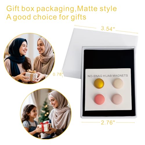 Image of Strong magnetic headscarf pin,Multi-Use Hijab Magnetic buckle,Safety Pins, used for shawls, shirts, clothes, trouser legs,scarves (4 pairs of matte) Color system