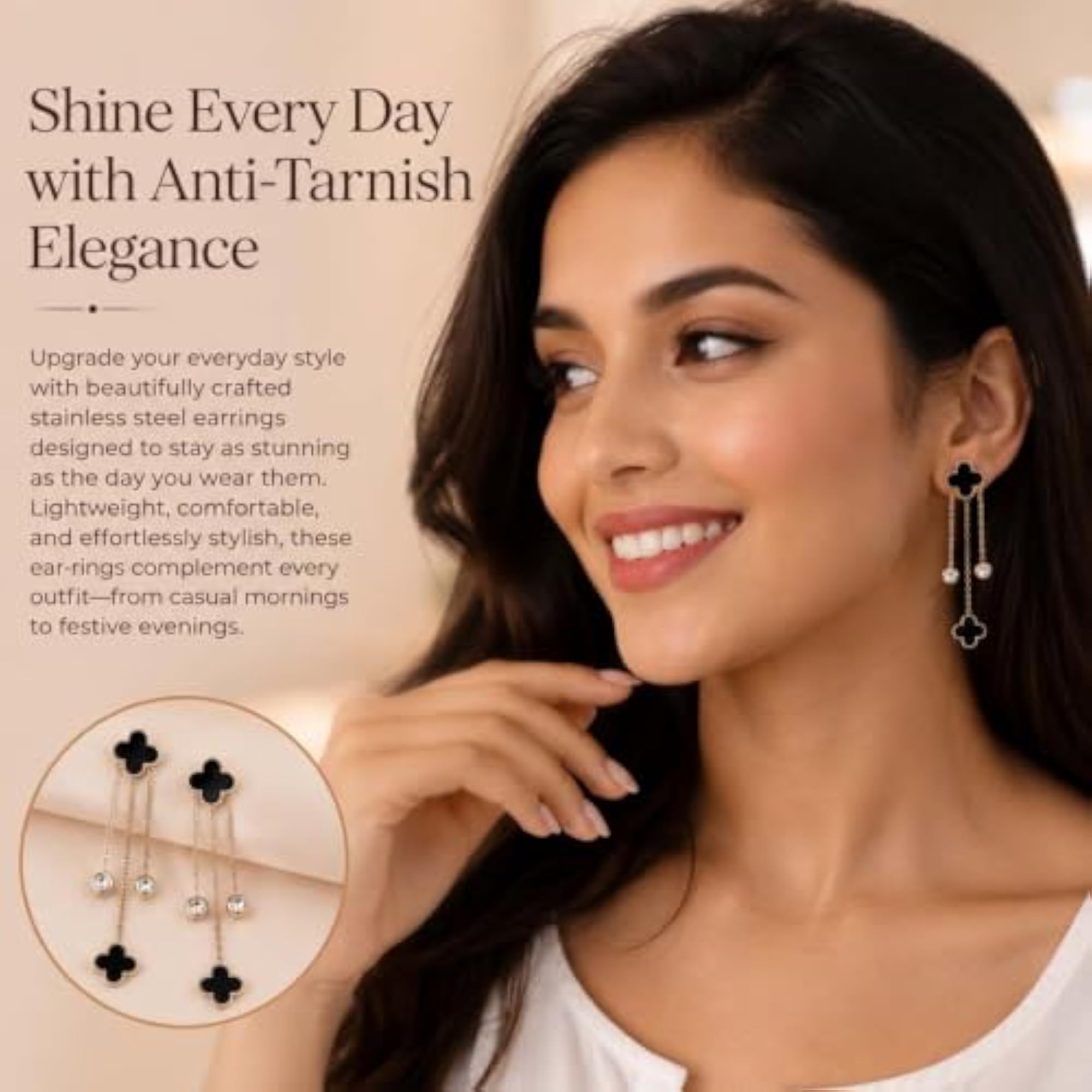 Women's Stainless Steel Anti-Tarnish Earrings, Lightweight