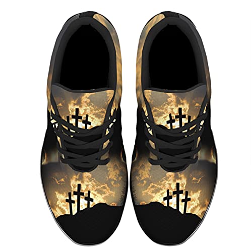 Sonzj-II Women Men Tennis Shoes,Athletic Fashion Jesus Cross Cool Sneaker for Girl,Boy,Gym,Walking,Hiking,Jogging,Running,Travel and More2
