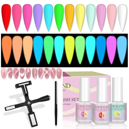 Set de esmaltes de gel luminiscentes SAVILAND 12 colores miniatura 1