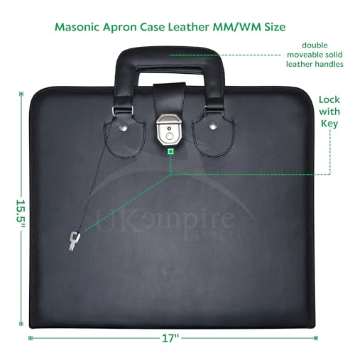 Masonic Apron Case Black Imitation Leather MM/WM Size | Art Portfolio Display Carrying Bag2