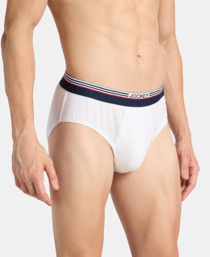 Image of Jockey US49 Men Super Combed Cotton Solid Brief with Ultrasoft Waistband