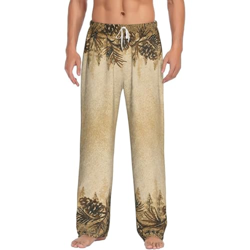 Pyjama à carreaux homme en micropolaire imprimé cône de pin