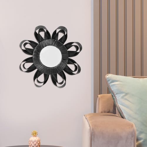 Miroir en rotin tressé rond de style moderne pour maquillage - 7