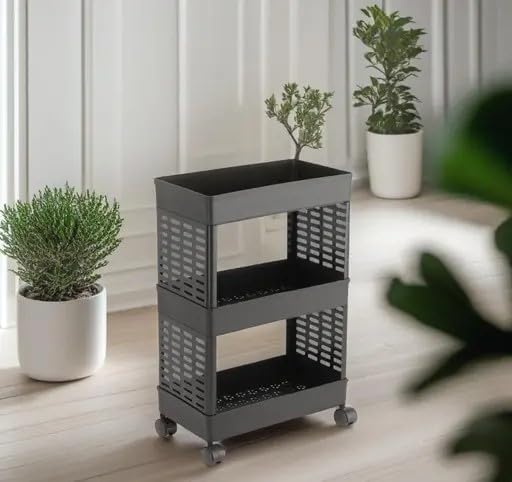 Image of TEKCOOL Multi -Layer Kitchen Rack | Multipurpose Shelf for Utensils, Cutlery & Spices | Space-Saving Organizer for Home & Pantry (Casual, 3-Layer)'
