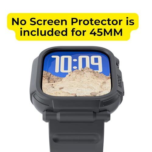 Image of elkson Bands Case for Apple Watch Series 9 45mm SE 44mm Men, Rugged Heavy Duty Bumper Tactical Strap Quattro Pro 2.0 Series iWatch, Military Grade Durable Protective Cover, Shock Proof, Tan