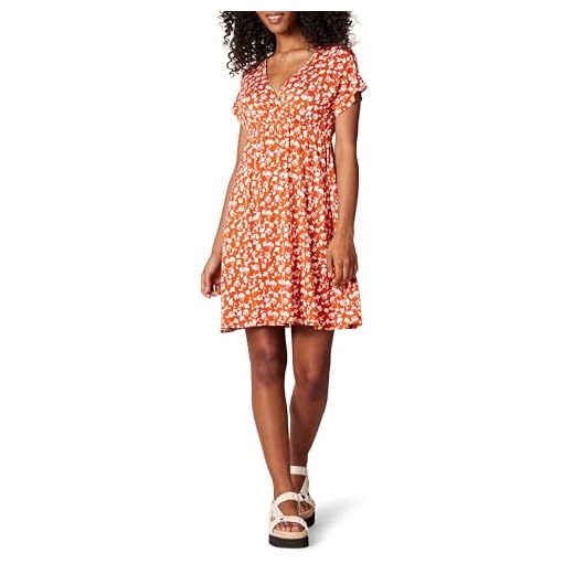Amazon Essentials Robe Tunique (Grandes Tailles Disponibles) Femme, Rouge Imprimé Fleuri, XXL