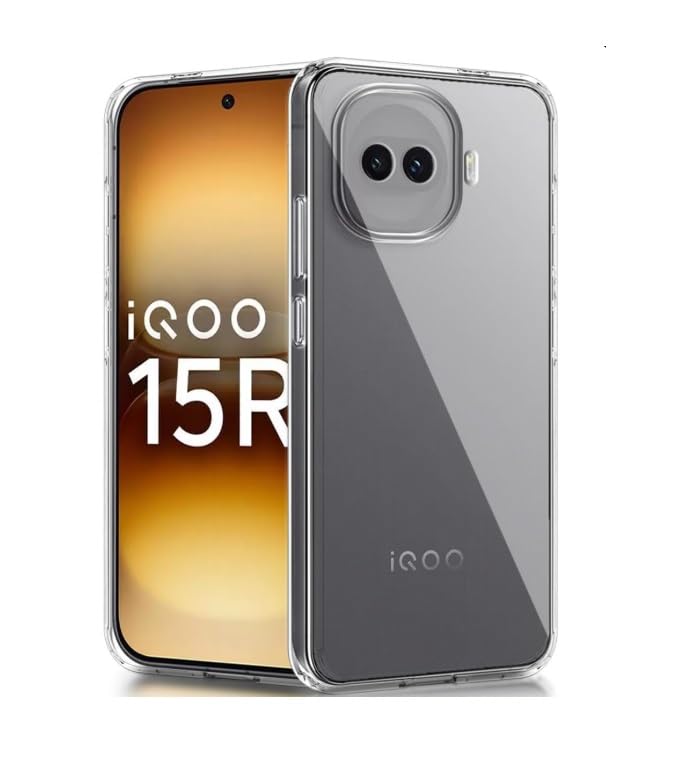 Image of REALCASE Silicone iQoo 15R 5G Back Cover Case, Scratch Resistant Protective Crystal Clear Transparent Shock Proof Bumper Back Cover Case for iQoo 15R 5G