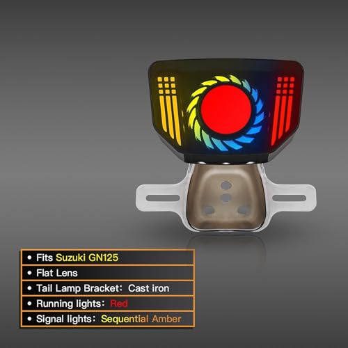 Feu arrière moto LED multifonctions avec ampoules de clignotants intégrées - 5