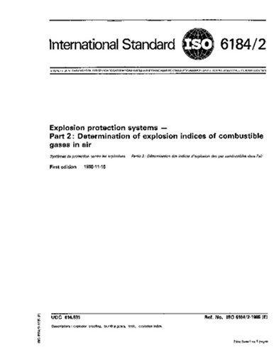 ISO 6184-2:1985, Explosion protection systems - Part 2 : Determination ...