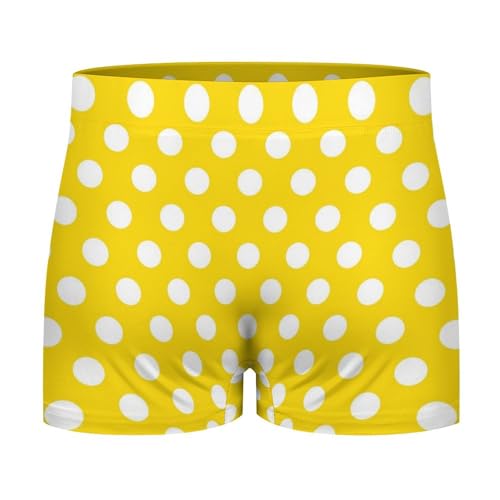 Yellow Polka Dot Print (a) Mens Underwear, Soft Boxers for Men, Moisture-Wicking Breathable Boxer Briefs4