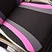 CAR PASS Line Rider Sporty Cloth 11PCS Universal Fit Car Seat Cover -100% Breathable with 5mm Composite Sponge Inside,Airbag Compatible,3zipper Bench(Full Set, Black and Pink)