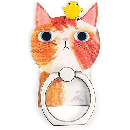 Amazon Ram Beans 猫 ねこ ヘソ天 おしり スタイリッシュ かわいい 薄型 スマホリング 落下防止 スタンド機能 360度回転 バンカーリング スマホリング ひよこと一緒 ホールドリング 通販