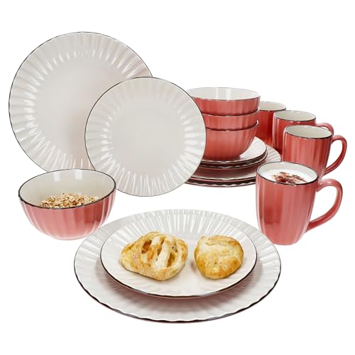 MÄSER OSITA Rose-Weiß 16tlg Kombiservice für 4 Personen I rosa &...