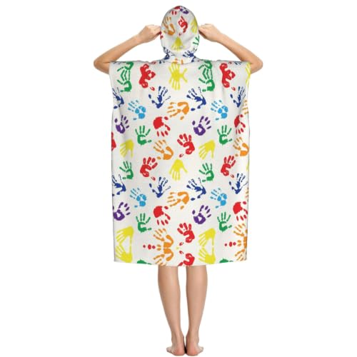 Poncho à capuche coloré absorbant en microfibre séchage rapide - 3