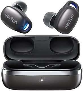 EarFun Wireless Earbuds, Free Pro 2 Bluetooth 5.2 Earbuds with 6 Mics, QuietSmart® 40dB Hybrid ANC Bluetooth Headphone, Stereo Sound, Deep Bass, Wireless Charge, Transparency Mode for Gym, Office,30H