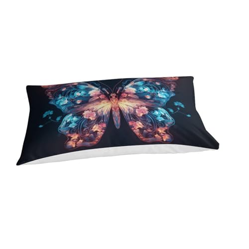 Housse de couette papillon 3D en microfibre douce avec fermeture éclair