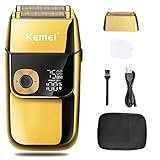 J TOHLO Maquina de Afeitar para Hombre,Máquina de Afeitar Barba con Recortadora de Precisión,Maquinillas de Afeitar Electricas de Lavable y Reemplazable con Pantalla LCD,Ajustable de Tres Velocidades