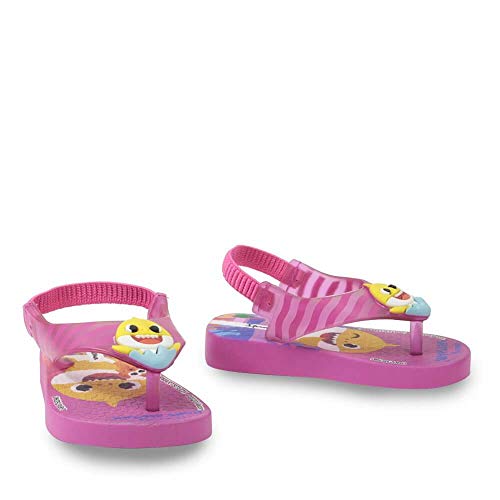 Slide Ipanema Baby Shark Bebê Menina Rosa/Rosa/Amarelo 22