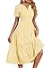 PASUDA Sommerkleid Damen Lang Baumwolle Kleider Sommer V-Ausschnitt...