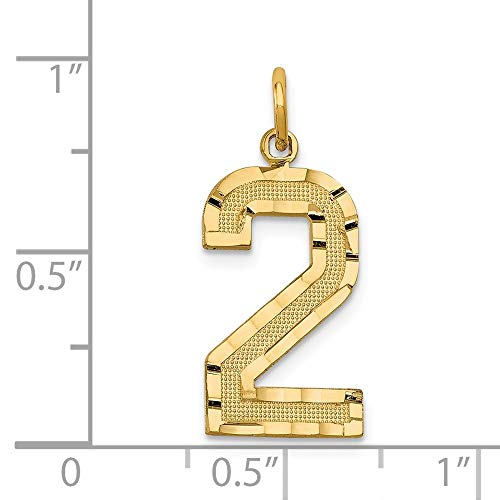 14K Yellow Gold Casted Large Diamond-cut Number 0 Charm4
