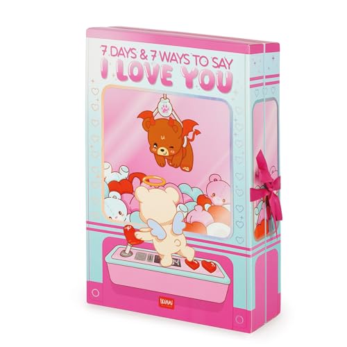 Legami - Boîte avec 7 Surprises - 7 Days & 7 Ways to Say I Love You, avec Détails en Vernis UV, Idée Cadeau