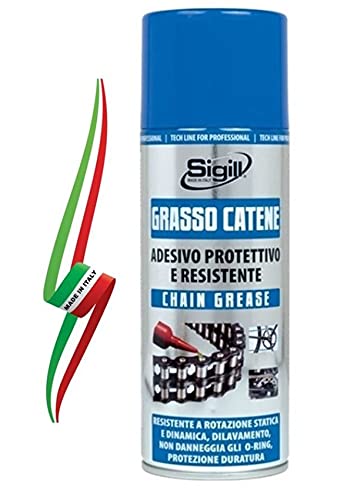 SIGILL Grasso Spray 400 ml per Catena di Moto E Bicicletta Adesivo Protettivo