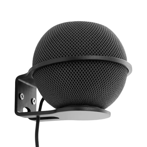 Gugxiom Wall Mount for HomePod Mini, Speaker Wall Mount Bracket, Sturdy Aluminum Alloy Metal with Screws (Black)