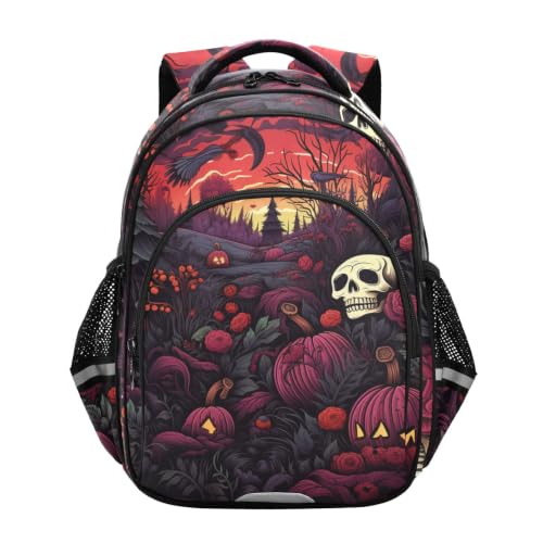 Sac pour tout-petits crâne rouge foncé parfait pour l'école et sorties Halloween