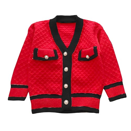 Toddler Girls Cardigan Sweater Button Knit Sweater Kids Winter Coat Size 2-7T
