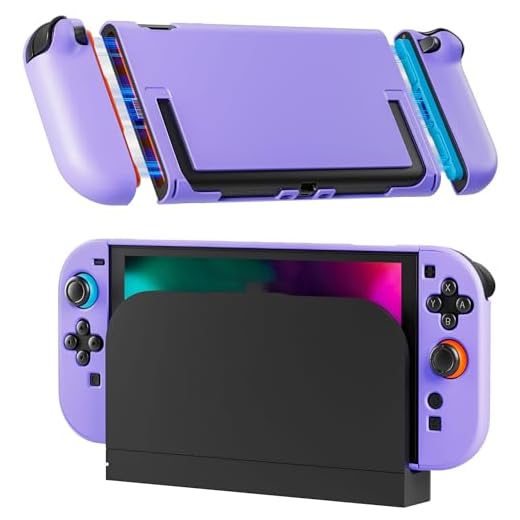 RHOTALL [Upgraded Version Can Easily Dock] Purple Dockable Case for Nintendo Switch 2 2025, Protective Hard PC Shell, Slim Cute Controller Cover with Detachable joycon Compatible with Switch 2