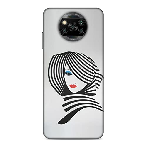 Image of Printed Mobile Back Hard Case Cover for Xiaomi Poco X3 | Girl, Cute Girl, Eye Lashes, Scarf, Lipstick-2197