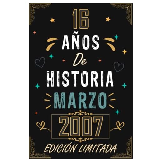 CUADERNO, 16 AÑOS DE HISTORIA MARZO 2007 EDICIÓN LIMITADA: Regalo de 16 cumpleaños para mujeres y hombres, ideas de 16 cumpleaños... un cumpleaños... ... regalo de 16 cumpleaños para él/ella.