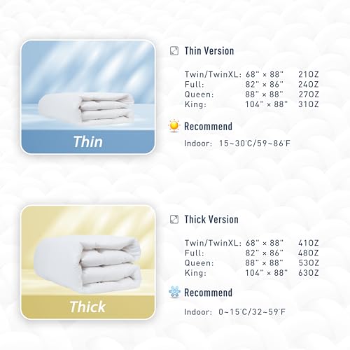 sunflower Comforter Twin Duvet Insert White Twin XL Comforter Down Alternative Filling 100% Cotton Shell All Season for Dorm Hypoallergenic Warm Breathable Noiseless Machine Washable with Corner Taps