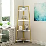 CAPHAUS Estante de esquina alto, color dorado