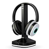 Funkkopfhörer Kabellos für TV, Kabellose TV-Kopfhörer mit Sender-Ladestation für Senioren, Ohne Audio-Verzögerung, Bluetooth 5.4, Over-Ear Kopfhörer für Fernseher mit 3 Audiomodi, Geschenk für Eltern