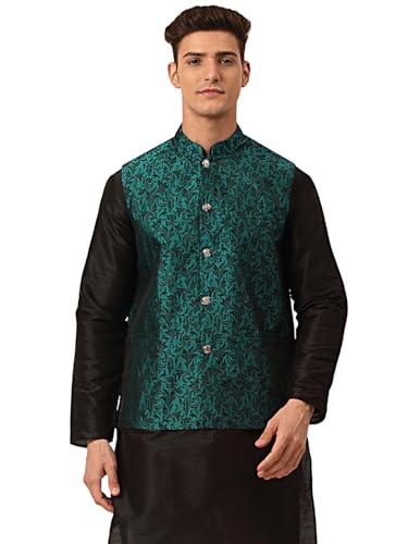Maple Clothing Men's Jacquard Sleeveless Nehru Jacket India