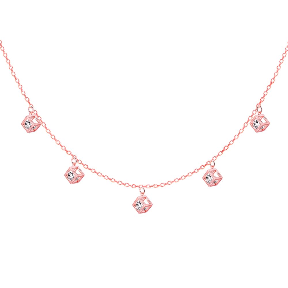 925 Silver Rose Gold 18k Gold Plated Cubic Crystal Earrings Drops Bracelet Pendant with Chain Necklace | Birthday Wedding Gifts for Women-image-11