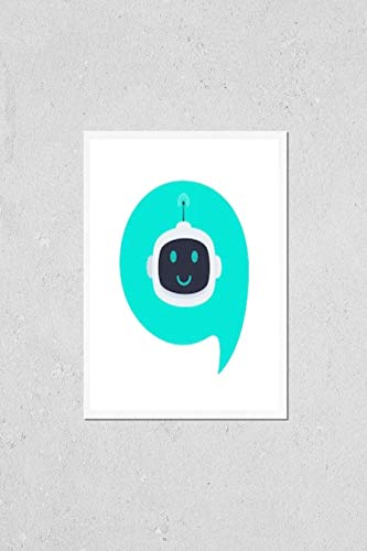 Wall Art Poster Print of Robot Chatbot Head Icon Sign in the Speech Bubble Flat Style Design Illustration Isolated on White Background. Cute Ai Bot Helper Mascot Character Concept Symbol Business