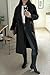 Cicy Bell Womens Open Front Pea Coats Classic Lapel Long Trench Coats Loose Fall Winter Outwear with Pockets