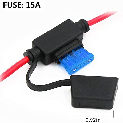 13Ft 12V Female Cigarette Lighter Socket Battery Eyelet Ring Terminal 12Volt Extension Cord Outlet Adapter Plug Power Supply Car Electrical Dc Cigarettes Charger Accessory Connector Kit 15Fuse(13Ft) #TOP3