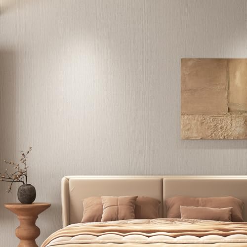 Haimin Fabric Wallpaper Textured Contact Paper (24in X 393in) Peel and Stick Faux Linen Wall Paper Self-Adhesive Vinyl Wallpaper Herringbone Look (Beige) by Haimin - Image 7