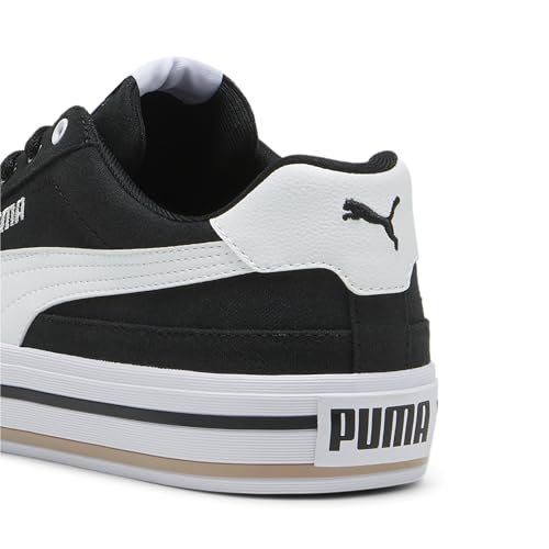 PUMA Mens Court Classic Vulc Sneaker, Mens Black Mens White, 10